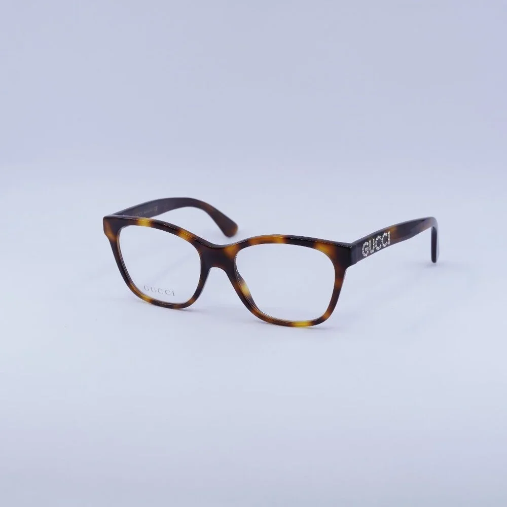 Gucci GG0420O 002 Eyeglasses Havana 52mm Square Frame
